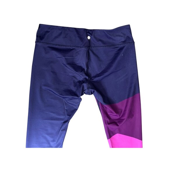 Layer 8 Colorblock Activewear Leggings Sz Large Quick-Dry Stretch Neon - Picture 5 of 9